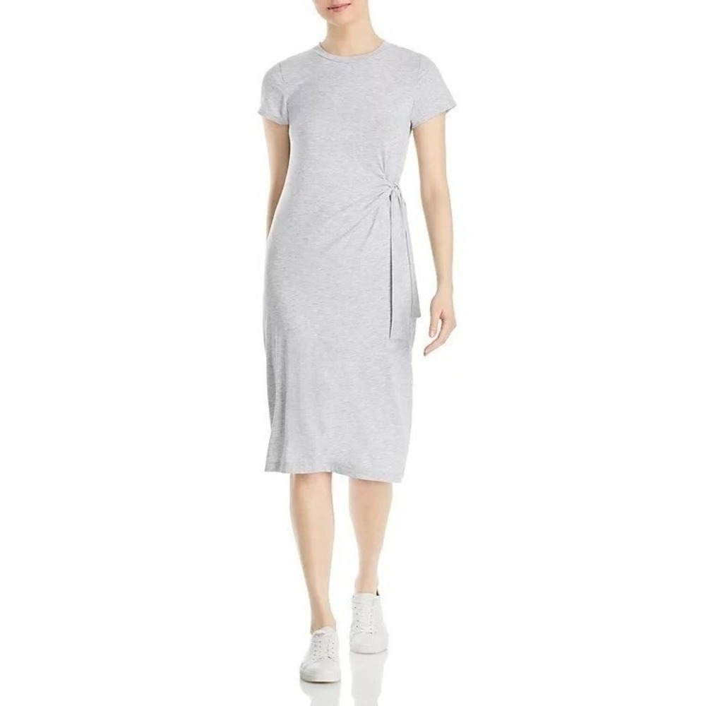 Marc New York Gray Performance Side Tie Midi T-Shirt‎ Dress Size Small